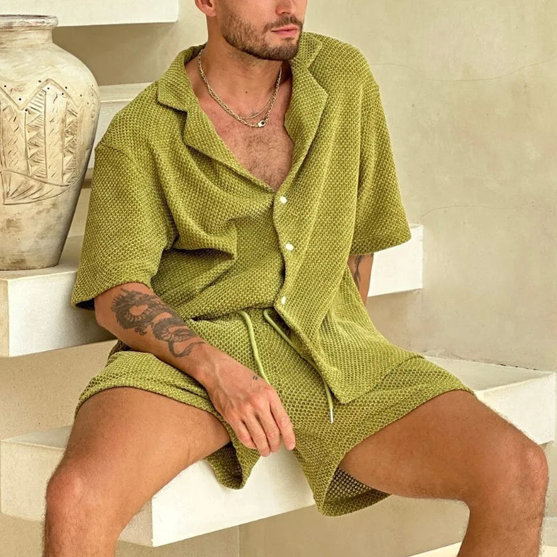 milan | vintage linnen set groen