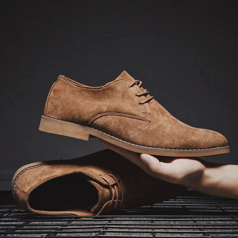 lars | minimalistische derby schoenen met veters bruin