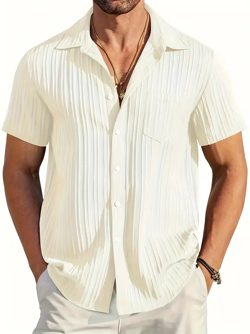 sem | korte mouw plissé shirt wit