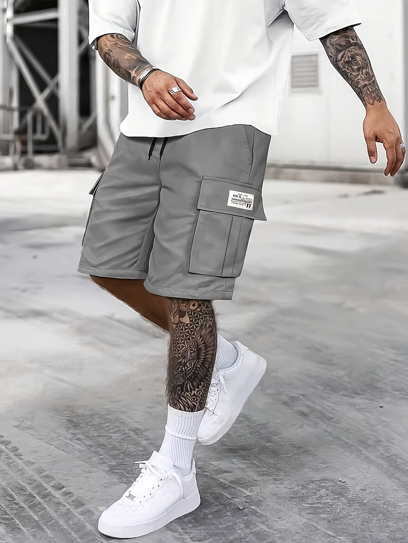 daan | heren cargo shorts grijs