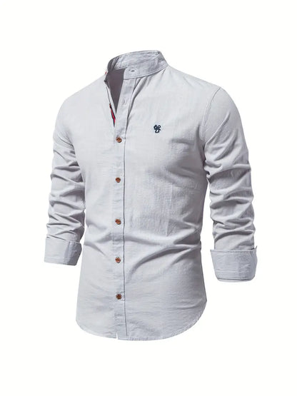 lars | heren casual overhemd met knopen grijs