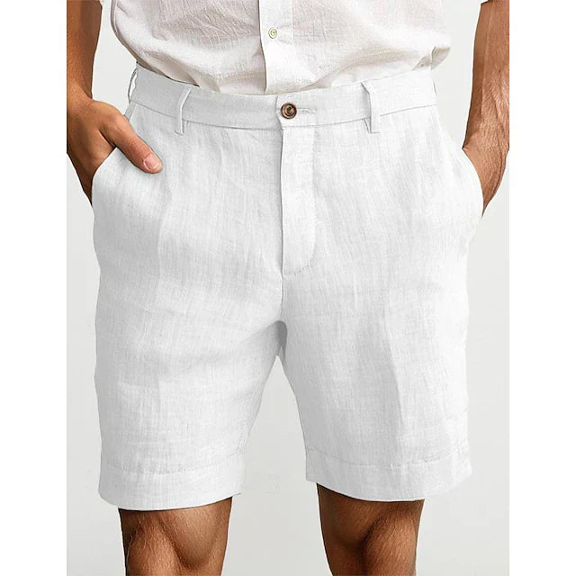 milan | heren linnen chino short wit