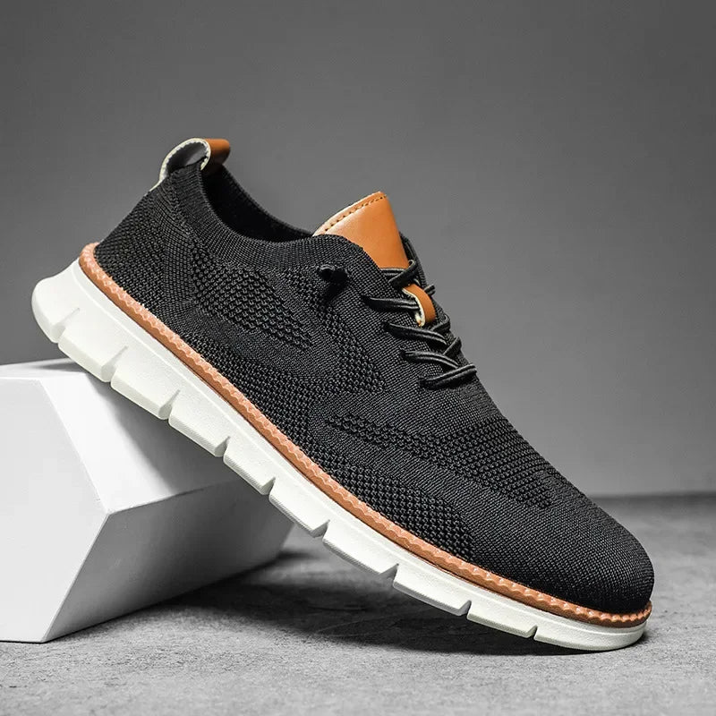 bas | heren leren schoenen met ademende voering zwart