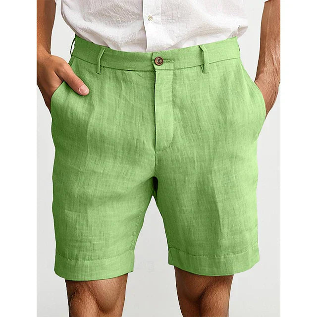 milan | heren linnen chino short groen
