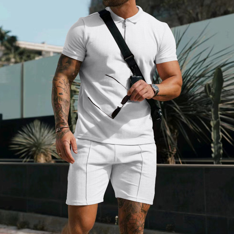 milan | heren tweedelige set polo & shorts wit