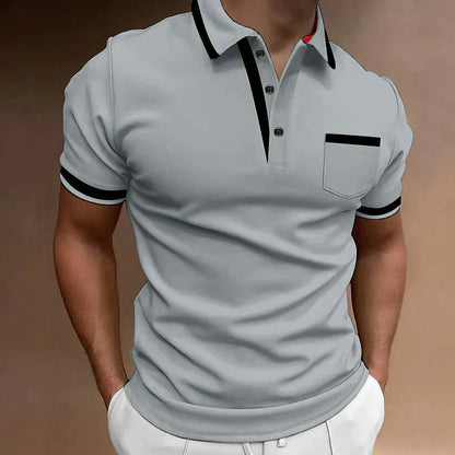 lars | klassieke heren polo grijs