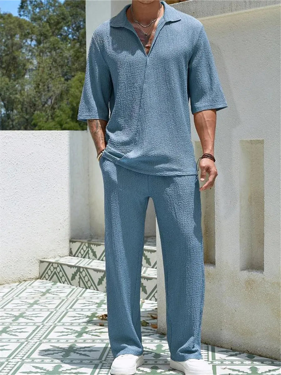 lars | comfort set met asymmetrische cardigan