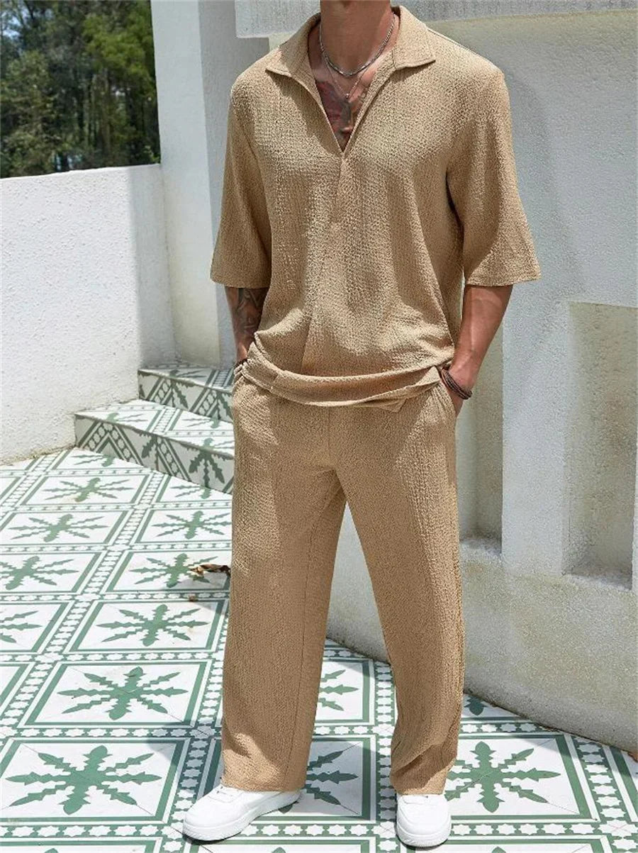 lars | comfort set met asymmetrische cardigan