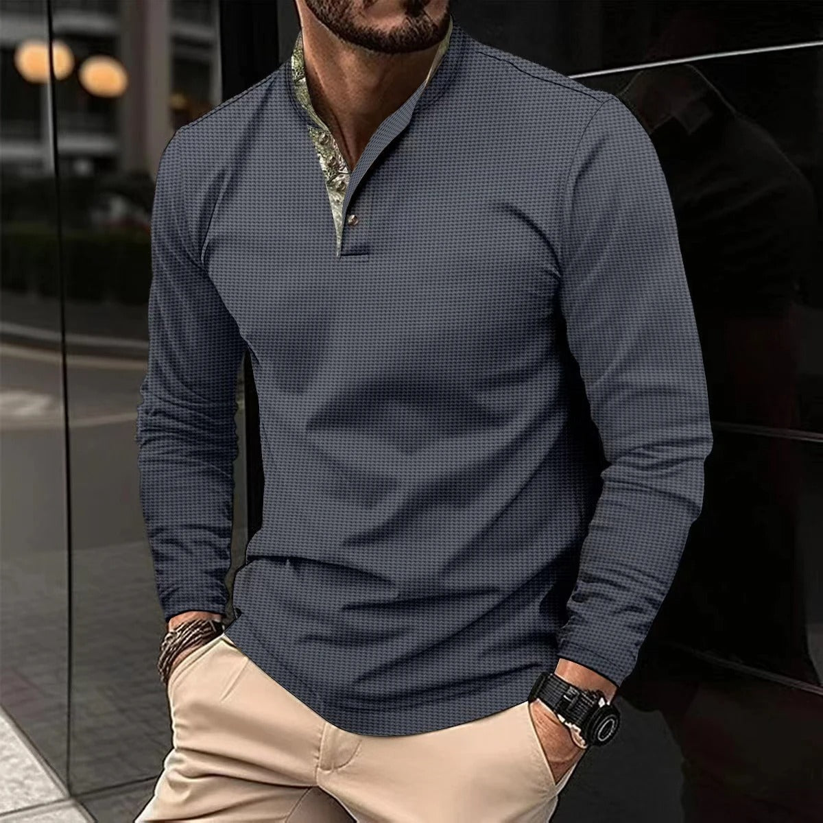 hugo | heren longsleeve polo grijs