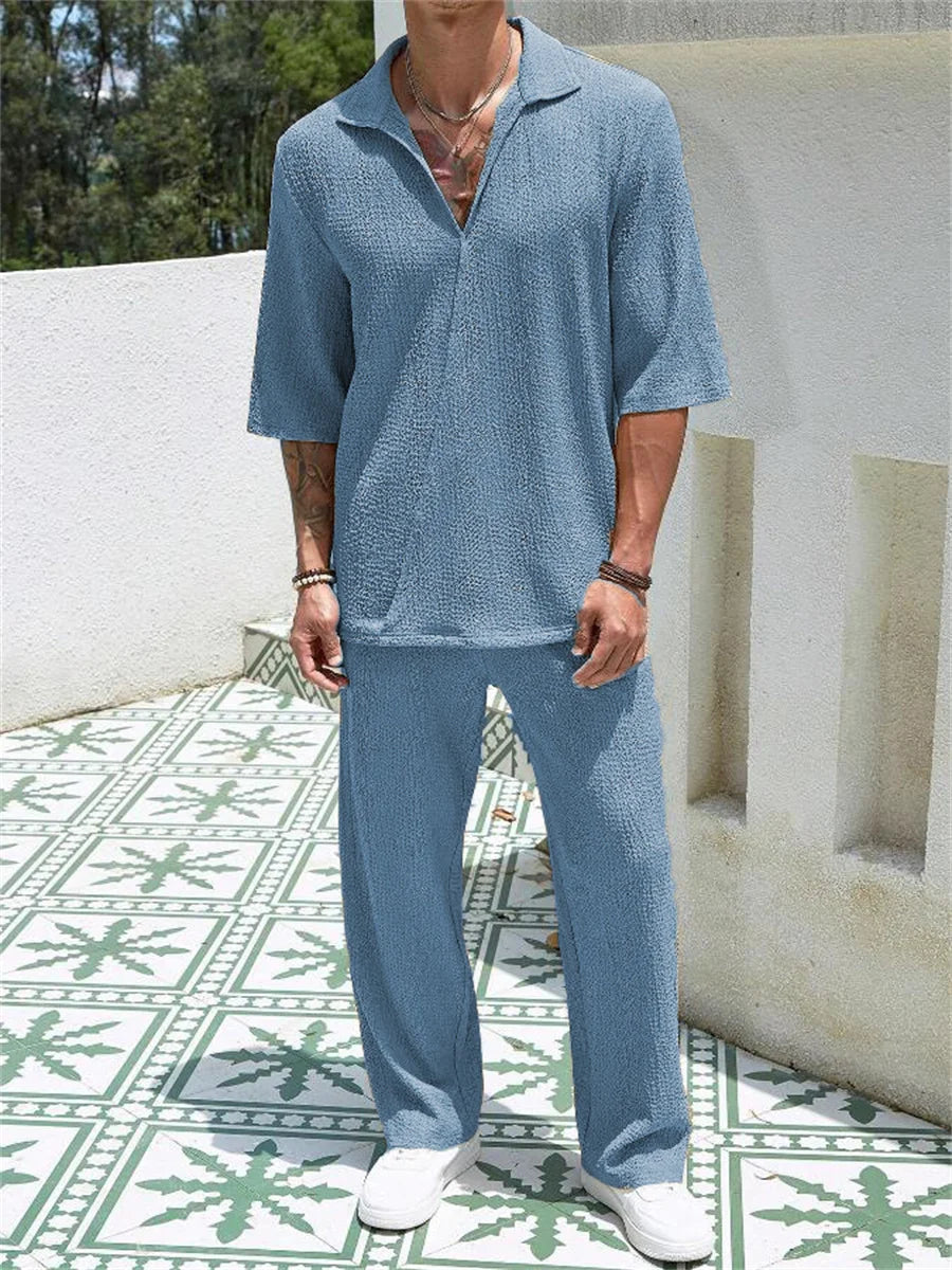 lars | comfort set met asymmetrische cardigan