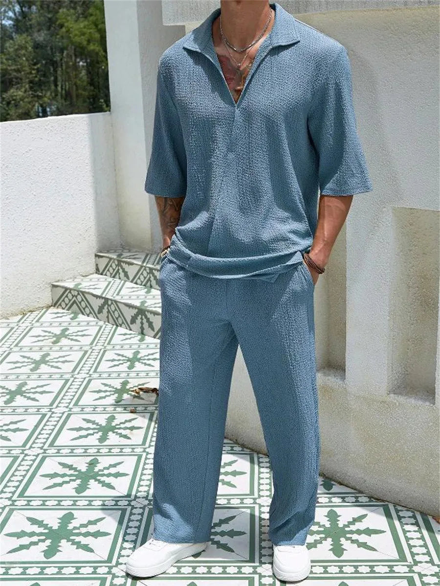 lars | comfort set met asymmetrische cardigan
