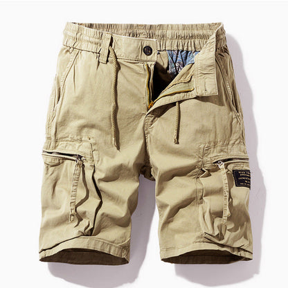 daan | heren cargo shorts met kordelzug khaki