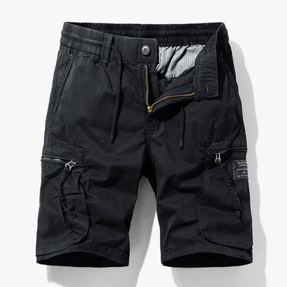 daan | heren cargo shorts met kordelzug zwart