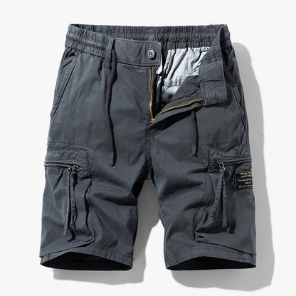 daan | heren cargo shorts met kordelzug grijs