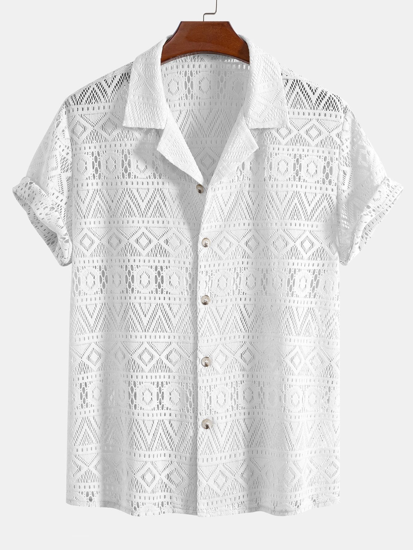 daan | haakshirt met ethno-patroon wit
