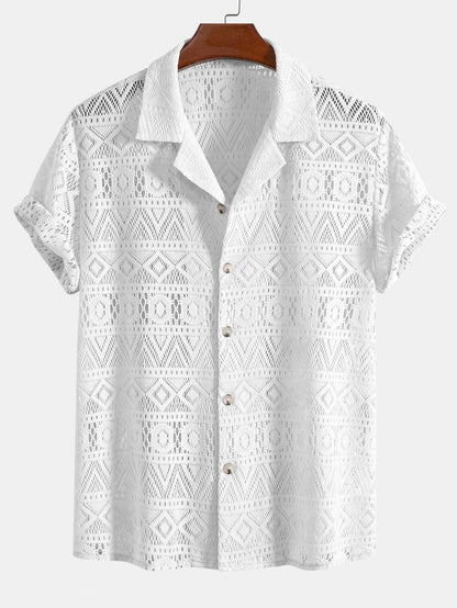 daan | haakshirt met ethno-patroon wit