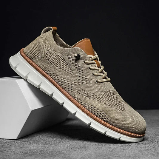 bas | heren leren schoenen met ademende voering beige