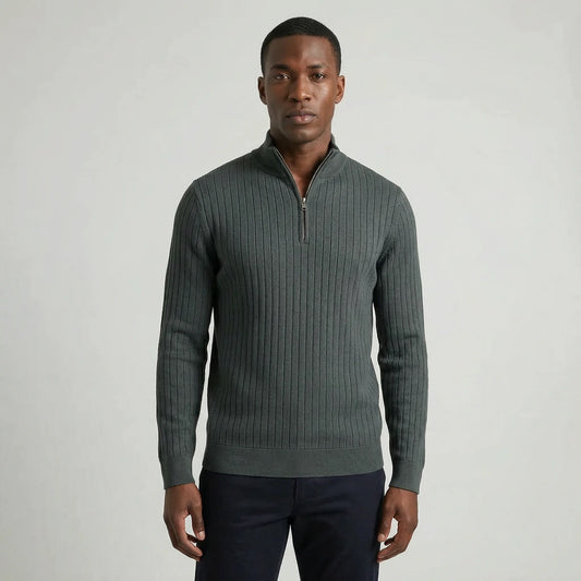 Milan | Geribde Half-Zip Trui