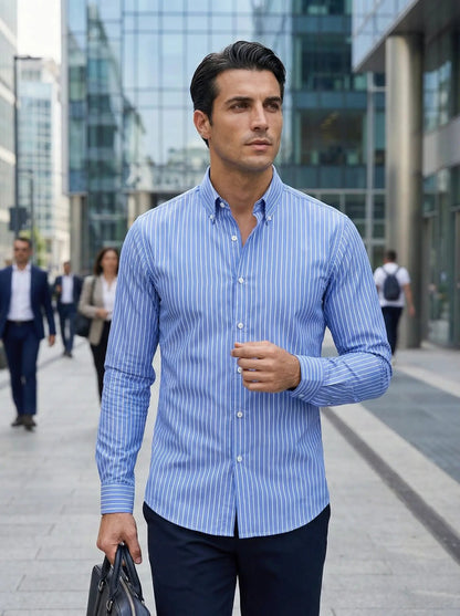 sem | gestreept slim fit overhemd