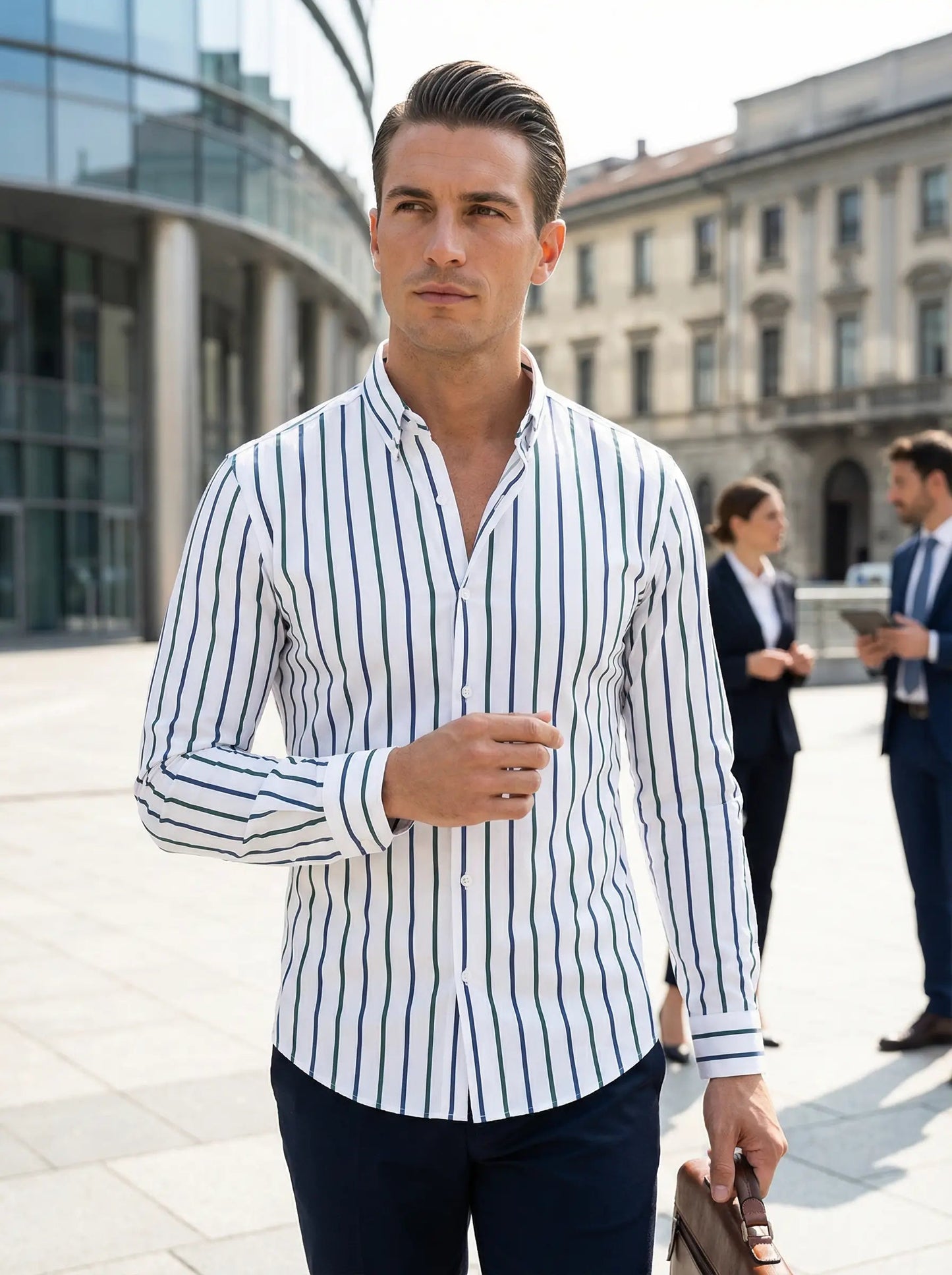 sem | gestreept slim fit overhemd