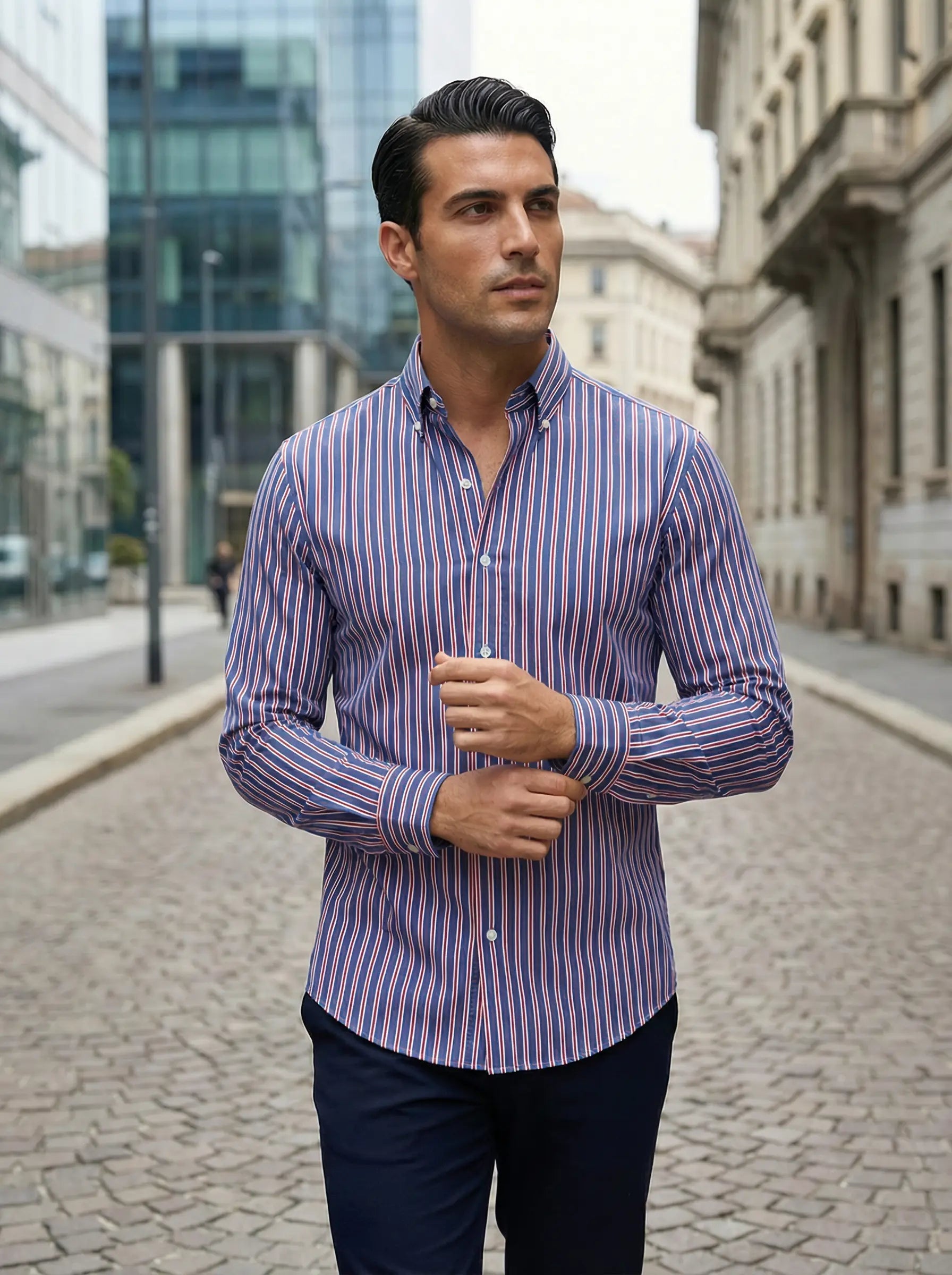 sem | gestreept slim fit overhemd