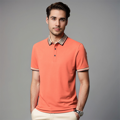 daan | klassieke heren polo oranje