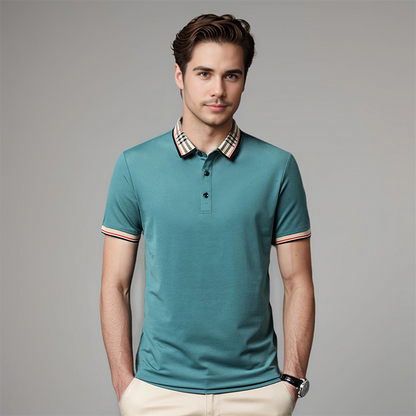 daan | klassieke heren polo turquoise