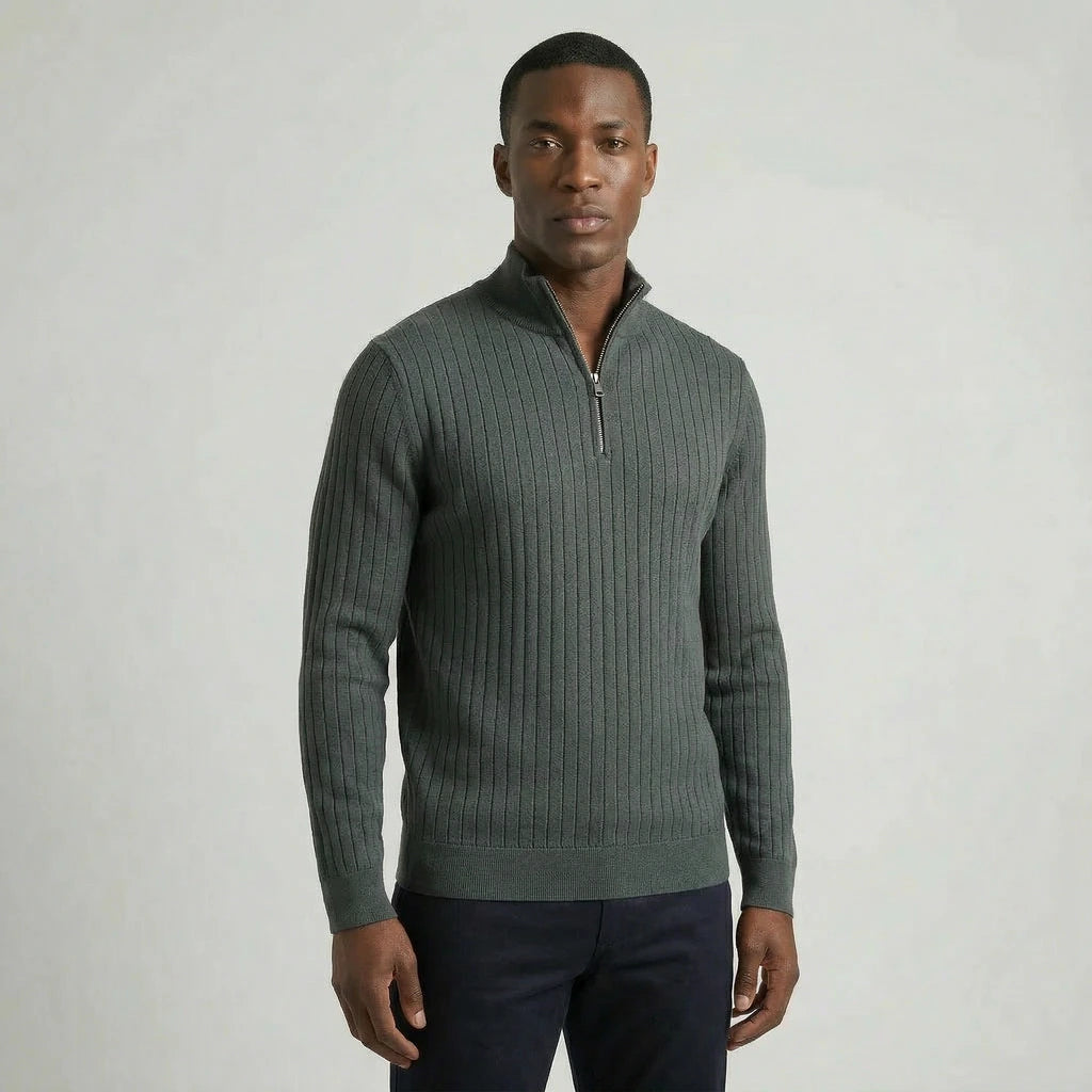 Milan | Geribde Half-Zip Trui