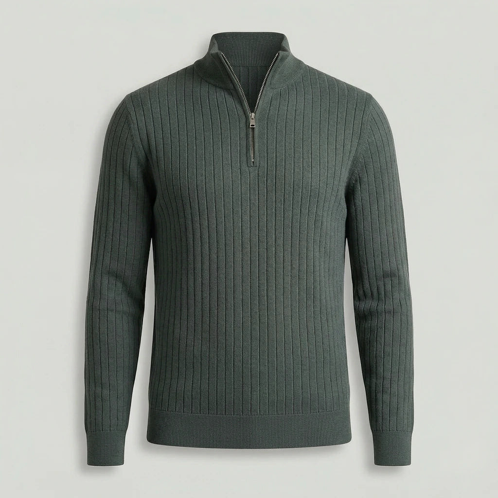 Milan | Geribde Half-Zip Trui