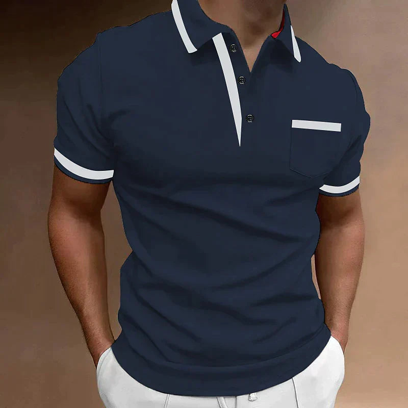 lars | klassieke heren polo donkerblauw