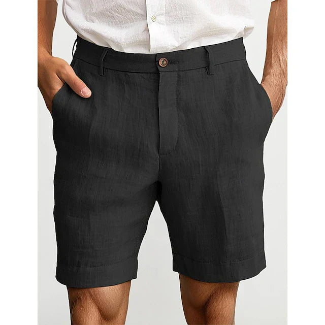 milan | heren linnen chino short zwart