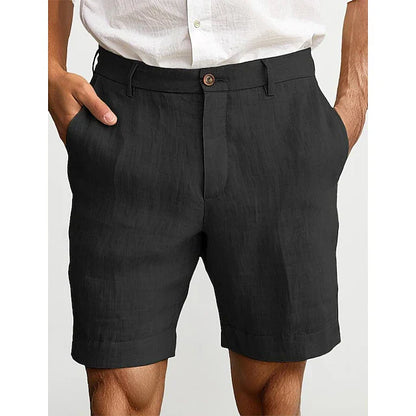milan | heren linnen chino short zwart