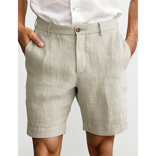 milan | heren linnen chino short khaki