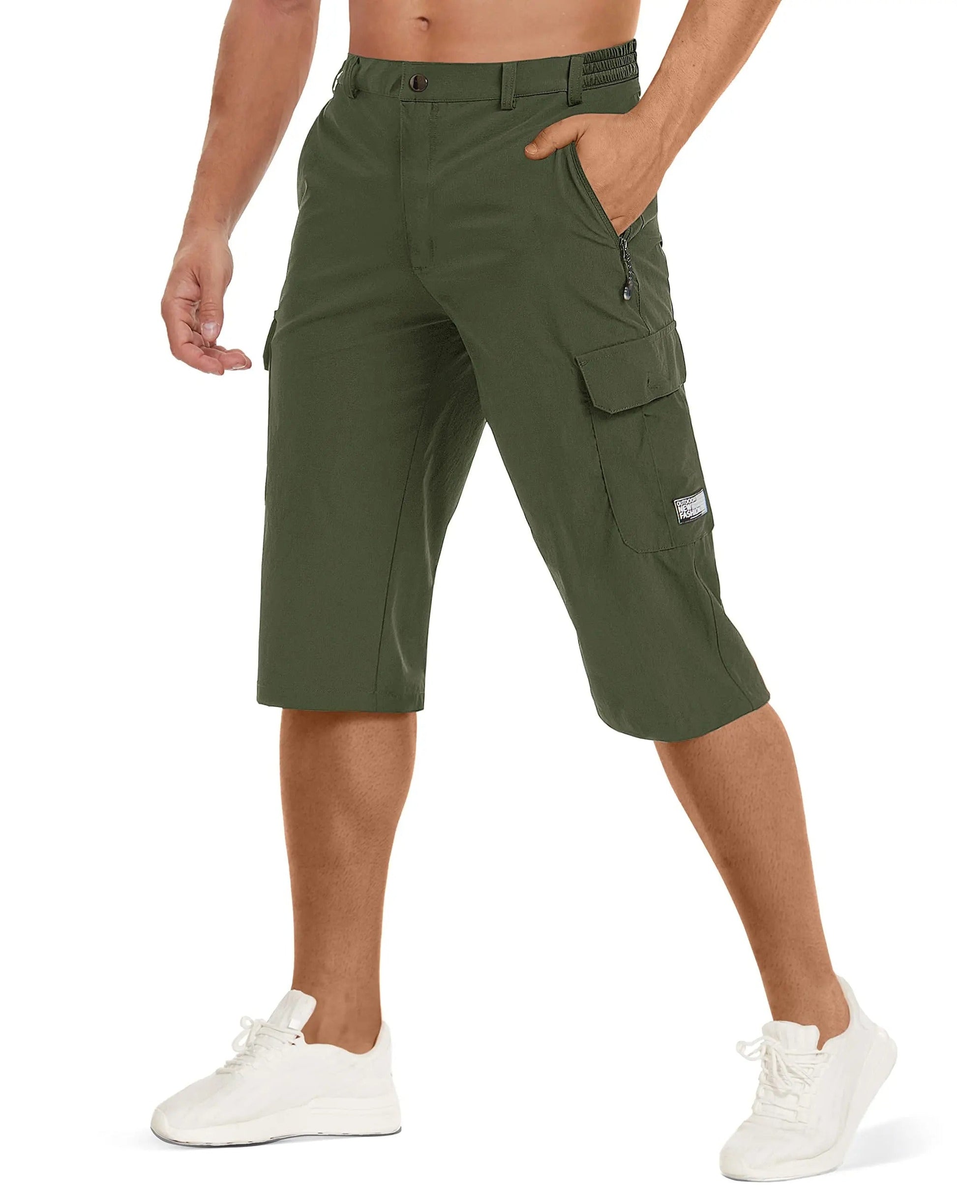 sem | heren cargo shorts tot knie legergroen
