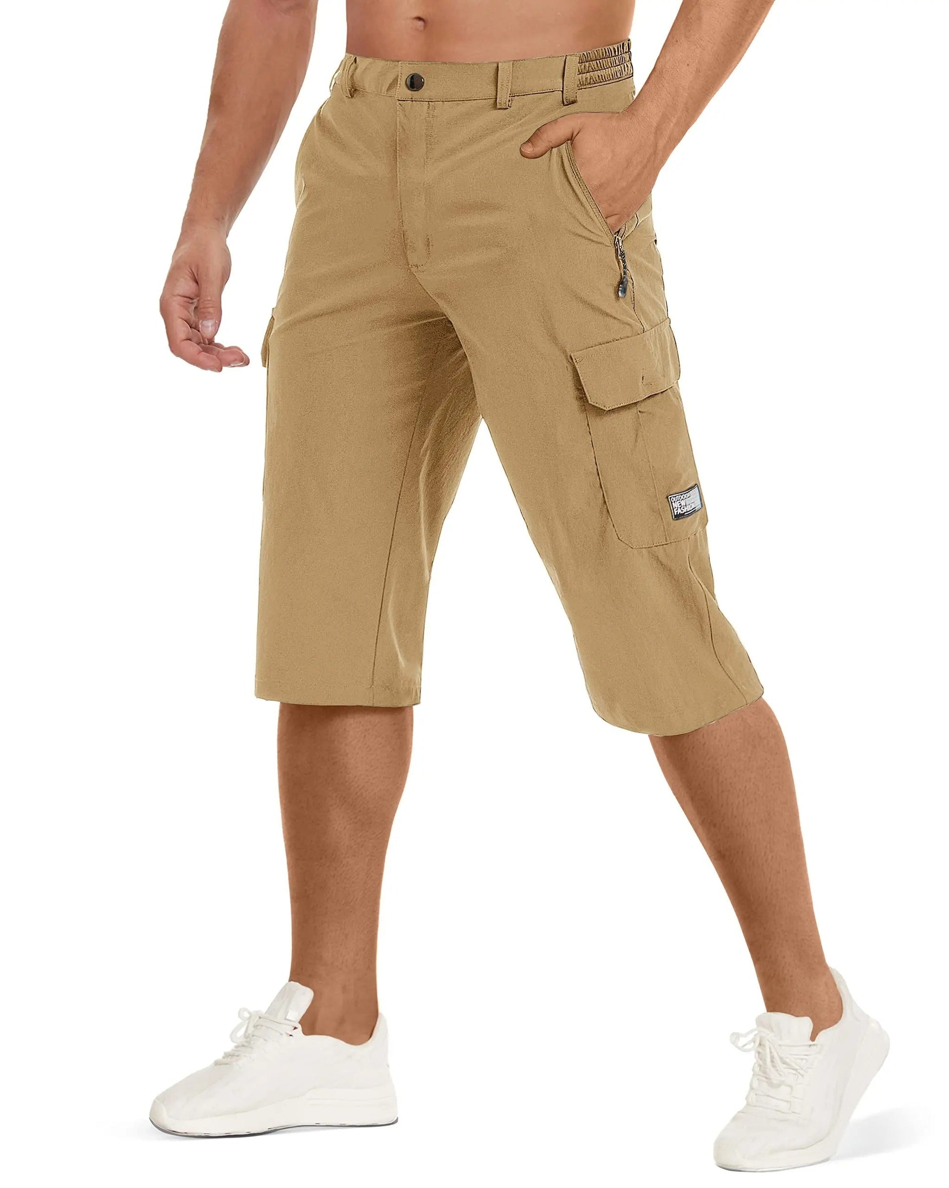 sem | heren cargo shorts tot knie khaki