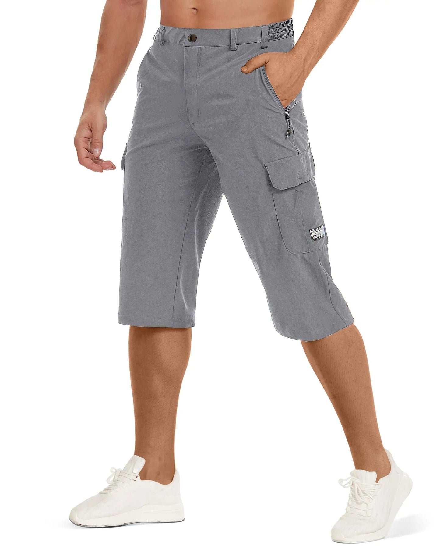 sem | heren cargo shorts tot knie lichtgrijs
