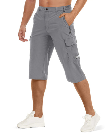sem | heren cargo shorts tot knie lichtgrijs