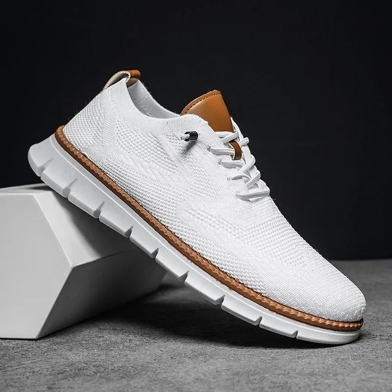 bas | heren leren schoenen met ademende voering wit