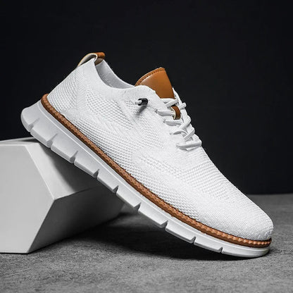bas | heren leren schoenen met ademende voering wit